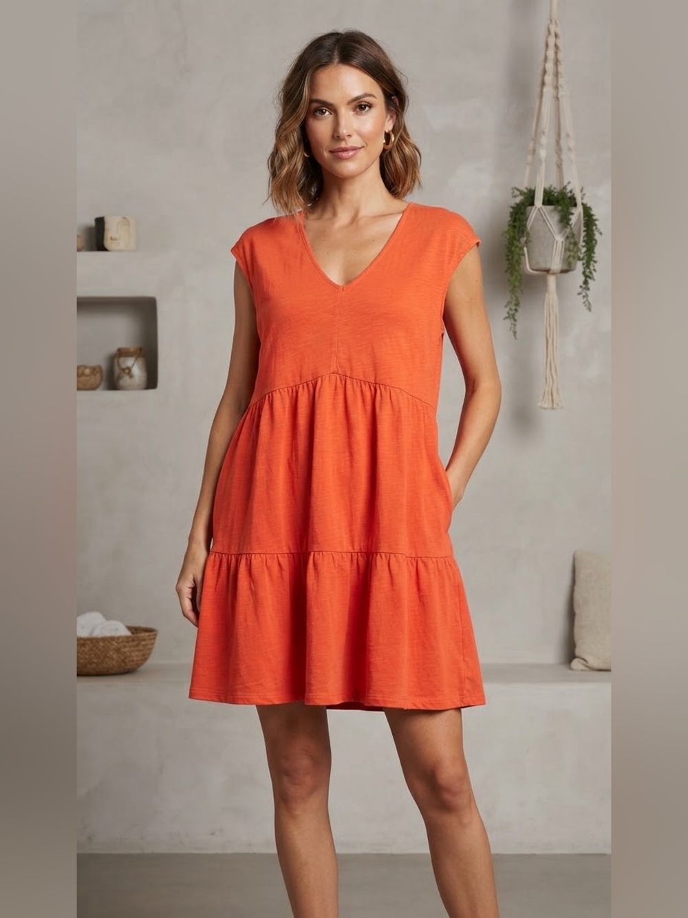 Sanctuary V-Neck Tiered Mini Dress
